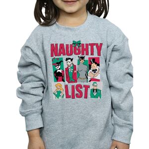 Batman Girl's Naughty List Sweatshirt in Grey Size: 7-8 Years Grey 7-8 Years Batman Girl's Naughty List Sweatshirt in Grey Size: 7-8 Years Grey 7-8 Years