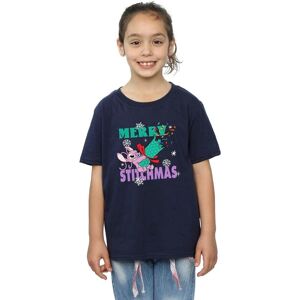 Lilo & Stitch Girl's Merry Stitchmas Cotton T-Shirt in Navy Size: 7-8 Years Navy 7-8 Years Lilo & Stitch Girl's Merry Stitchmas Cotton T-Shirt in Navy Size: 7-8 Years Navy 7-8 Years