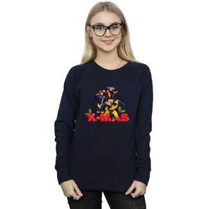 X-Men Women's Christmas Sweatshirt in Navy Size: Medium Navy M X-Men Women's Christmas Sweatshirt in Navy Size: Medium Navy M