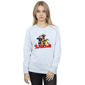 X-Men Women's Christmas Sweatshirt in Grey Size: Medium Grey M X-Men Women's Christmas Sweatshirt in Grey Size: Medium Grey M