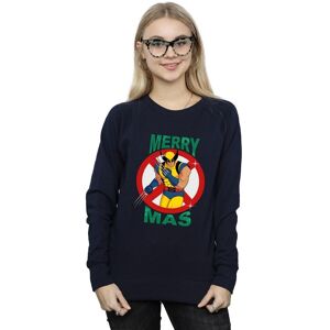 X-Men Women's Wolverine Christmas Sweatshirt in Navy Size: 4XL Navy 4XL X-Men Women's Wolverine Christmas Sweatshirt in Navy Size: 4XL Navy 4XL