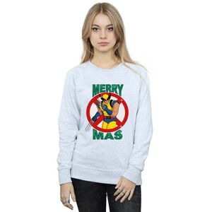X-Men Women's Wolverine Christmas Sweatshirt in Grey Size: XL Grey XL X-Men Women's Wolverine Christmas Sweatshirt in Grey Size: XL Grey XL