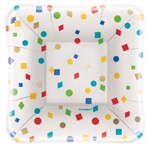 Unique Party Paper Confetti Appetiser Plates (Pack of 8) in Off-White Off-White Unique Party Paper Confetti Appetiser Plates (Pack of 8) in Off-White Off-White