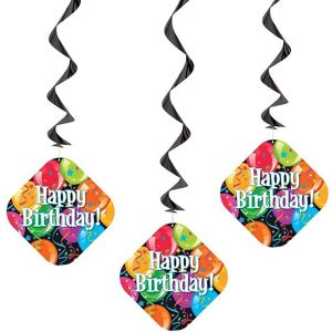 Unique Party Bravo Birthday Hanging Dration (Pack of 3) Multicolor Unique Party Bravo Birthday Hanging Dration (Pack of 3) Multicolor
