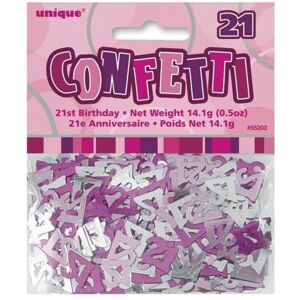 Unique Party Foil Glitz 21st Birthday Confetti in Pink Pink Unique Party Foil Glitz 21st Birthday Confetti in Pink Pink