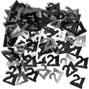 Unique Party Foil Glitz 21st Birthday Confetti in Black Black Unique Party Foil Glitz 21st Birthday Confetti in Black Black