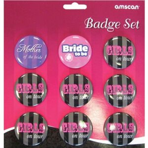 Amscan Bridal Shower Badge (Pack of 9) in Dusty Pink Dusty Pink Amscan Bridal Shower Badge (Pack of 9) in Dusty Pink Dusty Pink