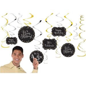 Amscan Glitter 45th Birthday Streamers (Pack of 12) in True Black True Black Amscan Glitter 45th Birthday Streamers (Pack of 12) in True Black True Black