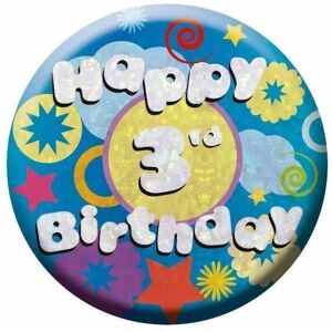 Amscan Holographic 3rd Birthday Badge Multicolor Amscan Holographic 3rd Birthday Badge Multicolor