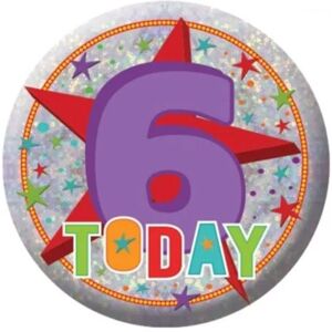 Amscan Holographic 6th Birthday Badge Multicolor Amscan Holographic 6th Birthday Badge Multicolor