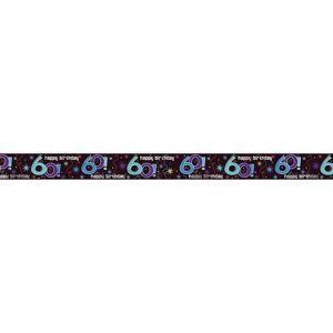 Amscan The Party Continues 60th Birthday Banner in Black Black Amscan The Party Continues 60th Birthday Banner in Black Black