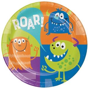 Unique Party Roar Monster Dinner Plate (Pack of 8) Multicolor Unique Party Roar Monster Dinner Plate (Pack of 8) Multicolor