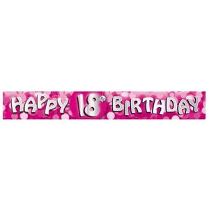 Amscan Foil Sparkle 18th Banner in Pink Pink Amscan Foil Sparkle 18th Banner in Pink Pink