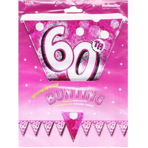 Amscan Sparkle 60th Birthday Bunting in Pink Pink Amscan Sparkle 60th Birthday Bunting in Pink Pink