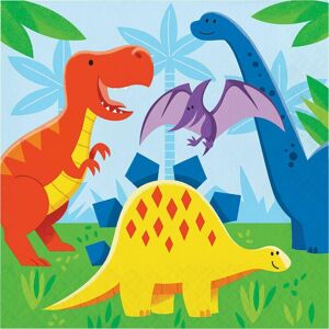 Unique Party Dinosaur Napkins (Pack of 16) Multicolor Unique Party Dinosaur Napkins (Pack of 16) Multicolor