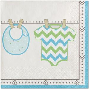 Unique Party Bundle Of Joy Paper Shower Napkins (Pack of 16) in Off-White Off-White Unique Party Bundle Of Joy Paper Shower Napkins (Pack of 16) in Off-White Off-White