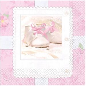 Amscan Tiny Blessings Party Napkins (Pack of 16) in White White Amscan Tiny Blessings Party Napkins (Pack of 16) in White White