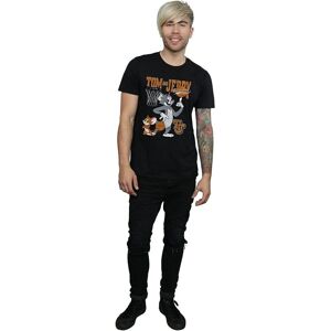 Tom & Jerry Men's Spinning Basketball Cotton T-Shirt in Black Size: 2XL Black 2XL Tom & Jerry Men's Spinning Basketball Cotton T-Shirt in Black Size: 2XL Black 2XL