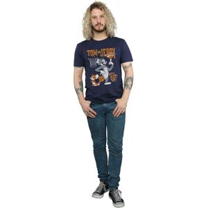 Tom & Jerry Men's Spinning Basketball Cotton T-Shirt in Navy Size: XL Navy XL Tom & Jerry Men's Spinning Basketball Cotton T-Shirt in Navy Size: XL Navy XL