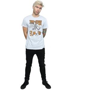 Tom & Jerry Men's Spinning Basketball T-Shirt in Grey Size: XL Grey XL Tom & Jerry Men's Spinning Basketball T-Shirt in Grey Size: XL Grey XL