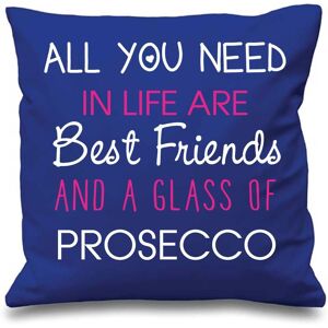 60 SECOND MAKEOVER Blue Cushion Cover All You Need In Life Are Best Friends & A Glass Of Prosecco 16" x 16" Mum Friend Gift Decorative Cu Blue 40 cm x 40 cm 60 SECOND MAKEOVER Blue Cushion Cover All You Need In Life Are Best Friends & A Glass Of Prosecco 16" x 16" Mum Friend Gift Decorative Cu Blue 40 cm x 40 cm