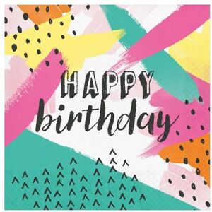Unique Party 2 Ply Cupcake Happy Birthday Napkins (Pack of 16) Multicolor Unique Party 2 Ply Cupcake Happy Birthday Napkins (Pack of 16) Multicolor