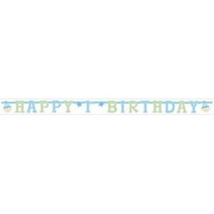 Amscan Illustrated Letter 1st Birthday Banner in Light Blue Light Blue Amscan Illustrated Letter 1st Birthday Banner in Light Blue Light Blue