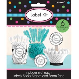 Amscan Candy Buffet Scalloped Labels Set in Silver Silver Amscan Candy Buffet Scalloped Labels Set in Silver Silver