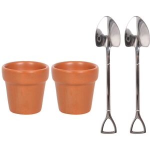 Something Different Plant Pot Egg Cup Set in Dark Brown Dark Brown Something Different Plant Pot Egg Cup Set in Dark Brown Dark Brown