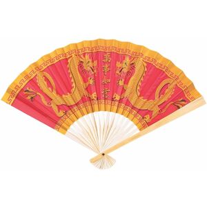 Amscan Chinese New Year Party Favor - Red/Gold Dragon Fan Paper Amscan Chinese New Year Party Favor - Red/Gold Dragon Fan Paper
