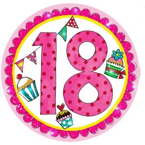 Rachel Ellen Cupcake 18th Badge in Pink Pink Rachel Ellen Cupcake 18th Badge in Pink Pink