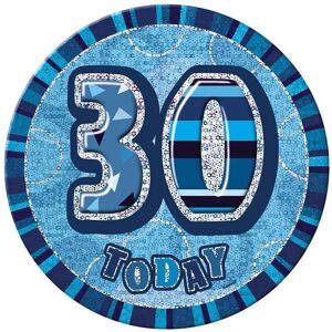Unique Party Glitz 30th Birthday Party Badge in Mid Blue Mid Blue Unique Party Glitz 30th Birthday Party Badge in Mid Blue Mid Blue