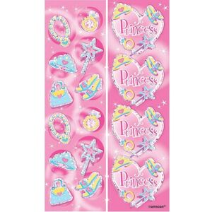 Amscan Princess Sticker Sheet (Pack of 8) in Pink Pink Amscan Princess Sticker Sheet (Pack of 8) in Pink Pink
