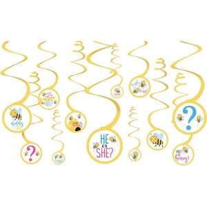 Amscan What Will It Bee? Gender Reveal Hanging Dration (Pack of 12) in Yellow Yellow Amscan What Will It Bee? Gender Reveal Hanging Dration (Pack of 12) in Yellow Yellow