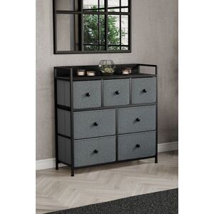 Home Discount Vida Designs Chorley 7 Drawer Chest Of Drawers UKFR Fabric Storage in Grey Grey Home Discount Vida Designs Chorley 7 Drawer Chest Of Drawers UKFR Fabric Storage in Grey Grey