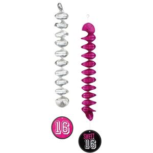 Boland Sweet 16 Swirl Hanging Dration Pack of 2 in Pink Pink Boland Sweet 16 Swirl Hanging Dration Pack of 2 in Pink Pink