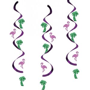 Unique Party Dizzy Danglers Foil Palm Tree & Flamingo Hanging Dration (Pack of 5) in Purple Purple Unique Party Dizzy Danglers Foil Palm Tree & Flamingo Hanging Dration (Pack of 5) in Purple Purple