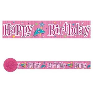 Amscan Crepe Princess Happy Birthday Streamer in Pink Pink Amscan Crepe Princess Happy Birthday Streamer in Pink Pink