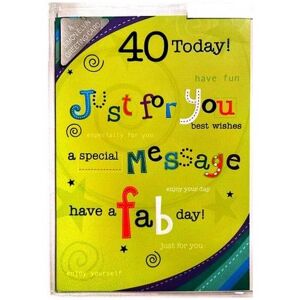 Simon Elvin 40 Today Just For You Greetings Card Multicolor Simon Elvin 40 Today Just For You Greetings Card Multicolor