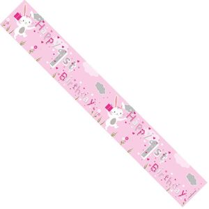 Apac Foil Bunny 1st Birthday Banner (Pack of 12) in Dusty Pink Dusty Pink Apac Foil Bunny 1st Birthday Banner (Pack of 12) in Dusty Pink Dusty Pink