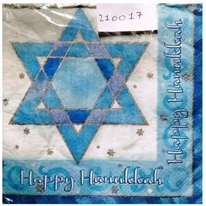 Amscan Star Hanukkah Napkins (Pack of 16) in White White Amscan Star Hanukkah Napkins (Pack of 16) in White White
