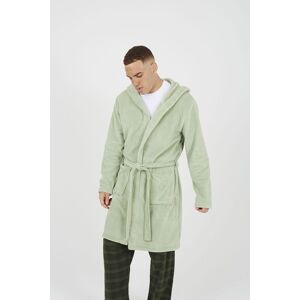 Brave Soul Men's Hooded Dressing Gown with Tie Belt in Pale Green Size: Large Pale Green L Brave Soul Men's Hooded Dressing Gown with Tie Belt in Pale Green Size: Large Pale Green L