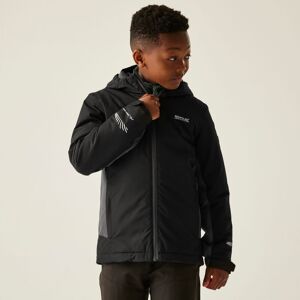 Regatta Hurdle Hooded Waterproof Breathable Insulated Jacket in Black Size: 8-9 Years Black 8-9 Years Regatta Hurdle Hooded Waterproof Breathable Insulated Jacket in Black Size: 8-9 Years Black 8-9 Years