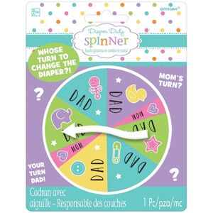 Amscan Diaper Duty Shower Spinner Multicolor Amscan Diaper Duty Shower Spinner Multicolor