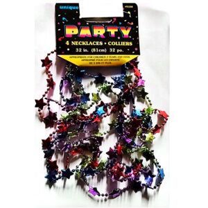 Unique Party Beaded Necklace (Pack of 4) Multicolor One Size Unique Party Beaded Necklace (Pack of 4) Multicolor One Size