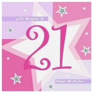 Amscan Shimmer 21st Birthday Napkins (Pack of 16) in Pink Pink Amscan Shimmer 21st Birthday Napkins (Pack of 16) in Pink Pink