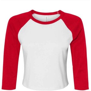 Bella + Canvas Women's Raglan 3 4 Sleeve Crop T-Shirt in Red Size: Large Red L Bella + Canvas Women's Raglan 3 4 Sleeve Crop T-Shirt in Red Size: Large Red L
