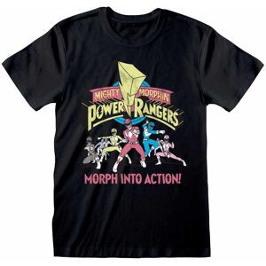 Mighty Morphin Power Rangers Men's Morph Into Action T-Shirt in Black Size: Small Black S Mighty Morphin Power Rangers Men's Morph Into Action T-Shirt in Black Size: Small Black S