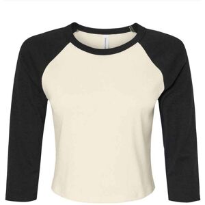 Bella + Canvas Women's Micro-Rib Raglan 3 4 Sleeve T-Shirt in Natural Size: Large Natural L Bella + Canvas Women's Micro-Rib Raglan 3 4 Sleeve T-Shirt in Natural Size: Large Natural L
