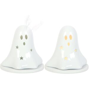 Something Different Ceramic Ghost Tealight & Incense Cone Holder in White White Something Different Ceramic Ghost Tealight & Incense Cone Holder in White White